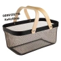 Кошница с дървени дръжки-39.5x24x18.5 см./метална кошница, снимка 1