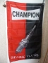 Знаме Champion реклама запалителни свещи ток стартер старт черно червено потегляне искра огън динамо, снимка 1