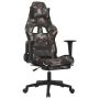 vidaXL Масажен гейминг стол с опора за крака черно и камуфлаж плат(SKU:345510, снимка 1 - Столове - 45302236