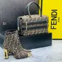 дамски комплект чанта/ раница, боти  на ток и портмоне fendi versace , снимка 14