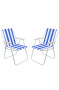 Комплект 4 стола за градина/тераса/плаж , Сгъваеми, 60x70 cм, Син Бял от германия , снимка 5