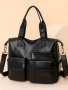 Голяма дамска чанта за ръка или рамо от високо качество екокожа, снимка 1 - Чанти - 45069565
