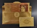 £50 банкнота с  24 К златно покритие, плик и сертификат, снимка 1