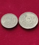 Две Гръцки монети от 10и20 евро цента (2002г) със Буквите(F) -(E) , снимка 2