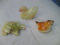 Пиле от порцелан лебед и костенурка от оникс, снимка 3