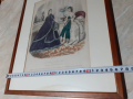 Стара цветна френска антикварна гравюра в рамка подписана, снимка 7