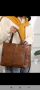  Стилна голяма кафява  чанта от екокожа, снимка 1 - Чанти - 45489954