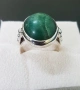 Сребърен пръстен с естествен камък малахит, снимка 6