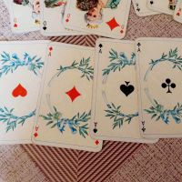 Ретро карти за игра Рококо №160, Пълен комплект 52 карти + 3 жокера, много запазени, за колекционери, снимка 3 - Колекции - 45792583