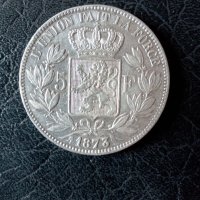 5 франка 1873 Белгия , снимка 1 - Нумизматика и бонистика - 45591594