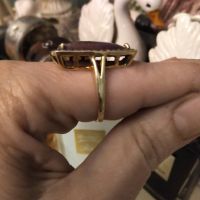 Антикварен сребърен позлатен пръстен с естествени рубини , снимка 7 - Пръстени - 45134357