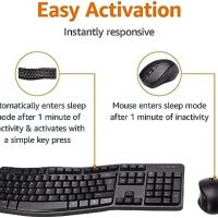 Нова Комфортна Клавиатура и Мишка Amazon Basics - Ергономична, Безжична до 10м, снимка 5 - Клавиатури и мишки - 45466757