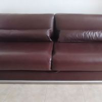 Нов луксозен диван тройка, естествена кожа, разтегателен., снимка 2 - Дивани и мека мебел - 45428741