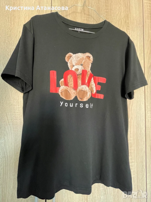 🖤 Черна спортна тениска с мече, снимка 1