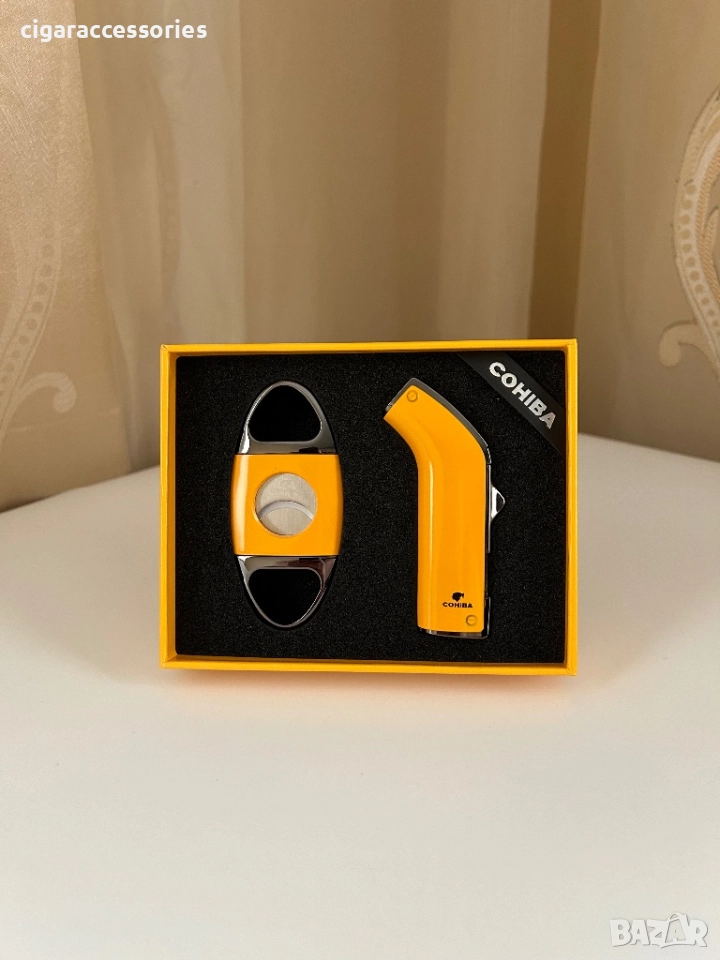 COHIBA комплект запалка + резачка за пури, снимка 1