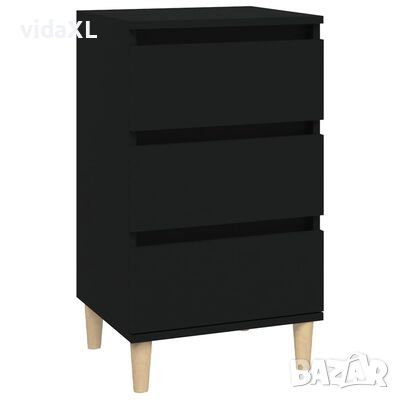 vidaXL Нощно шкафче, черно, 40x35x70 см, инженерно дърво（SKU:819669, снимка 1