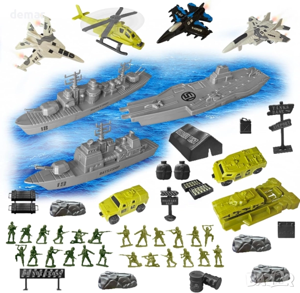 OTONOMI Бойни армейски играчки за деца с екшън фигурки и игрална карта, снимка 1