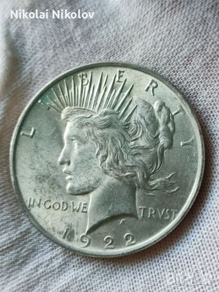 1$ Peace/пиис долар САЩ 1922 г. (сребро), снимка 1