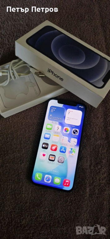 iPhone 12  Black 64GB 77% battery КОМПЛЕКТ!, снимка 1