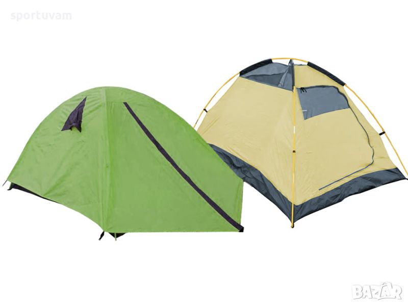 Двуместна Палатка 600104 Зелен: Компактна и Лека Защита За Вашите Приключения, снимка 1
