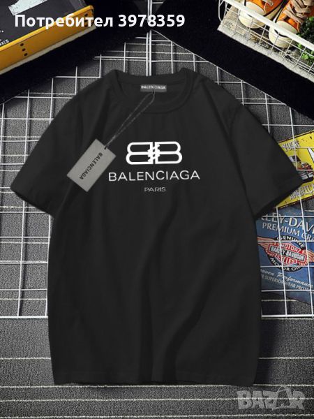 тениски черни овърсайз | balenciaga  paris| баленсиага , снимка 1