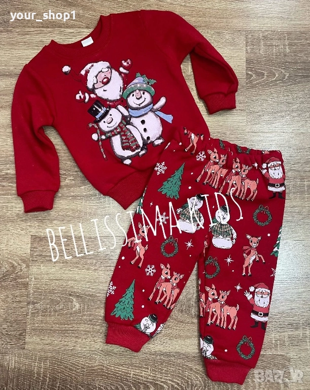 5 модела детски коледен екип комплект долнище и блуза , снимка 1