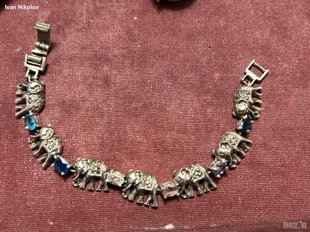 Дамска сребърна гривна “Слончета”, снимка 1