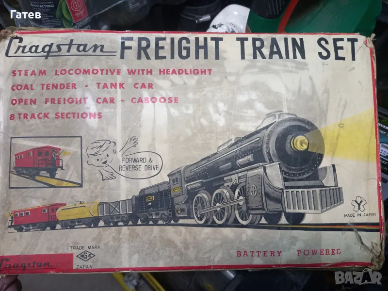 колекционерско влакче  от 1954г. Японско Graqstan  FREIGHT TRAIN SET, снимка 1