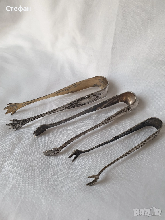 Посребрени щипки, снимка 1
