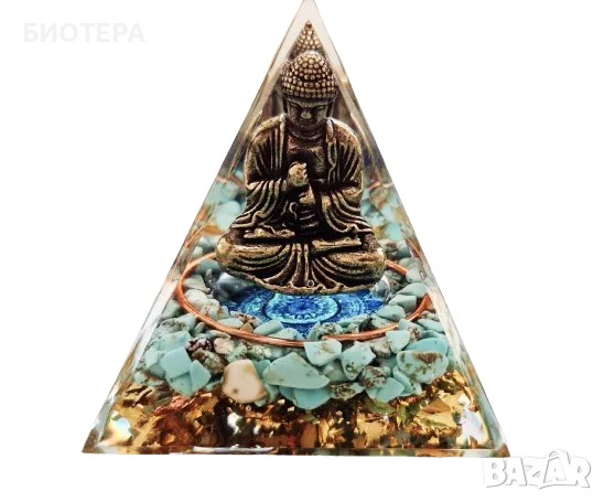 Оргонитна Пирамида с Бронзов Буда – Хармония и Спокойствие във Вашето Пространство, снимка 1