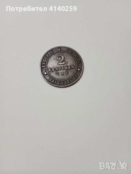 Франция монета 2 Сантима 1885 г , снимка 1