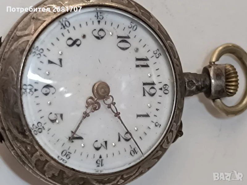сребърен джобен часовник , снимка 1