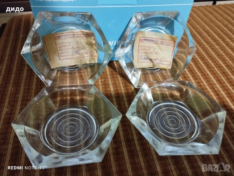 Ретро шестоъгълни чинийки за бяло сладко 5 бр , снимка 1