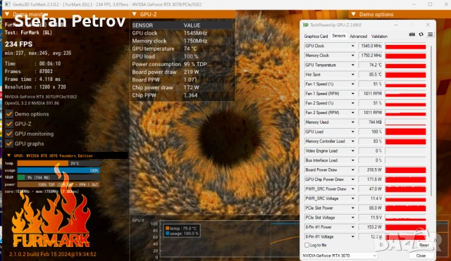 Продавам Nvidia RTX 3070 FE, Gigabyte 3070, RTX 3060TI FE, снимка 5 - Видеокарти - 53670913