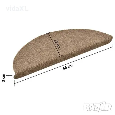 vidaXL Самозалепващи стелки за стъпала, 10 бр, кремави, 56x17x3 см (SKU:149693), снимка 4 - Мокети - 48328179