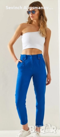 Дамски панталон от памучен габардин