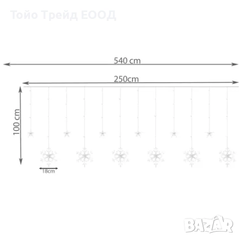 Коледни лампички завеса, снимка 7 - Лед осветление - 52670726