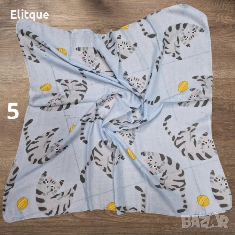 Дамски памучен шал 70х70 см, снимка 4 - Шалове - 52895214