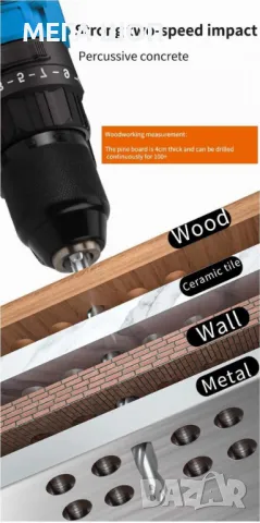 Машина за пробиване и завинтване в куфар,23 части,2 батерии, снимка 8 - Други инструменти - 50313346