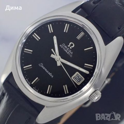 Omega Seamaster Автоматичен, Черен циферблат, 36 мм, Дата, 24 Камъка, снимка 1 - Мъжки - 46692811