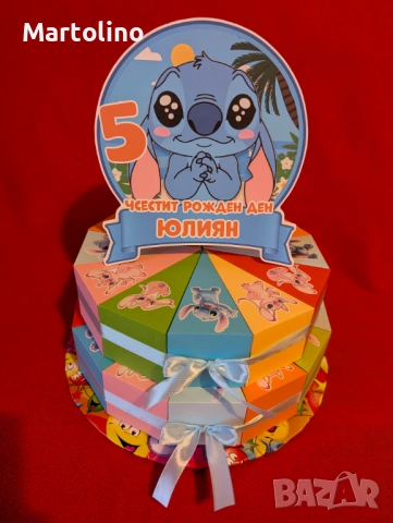 Картонена торта Лило и Стич, снимка 3 - Други - 53015186