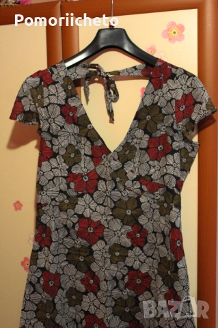 Елегантна рокля с флорални мотиви Laura Ashley от коприна и памук, снимка 7 - Рокли - 54127660