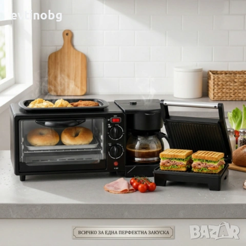 Печка, тостер и кафемашина – 3в1 TV1053+ Подарък Компактен грил и сандвич преса 2 в 1 TV594, снимка 2 - Кухненски роботи - 54124481