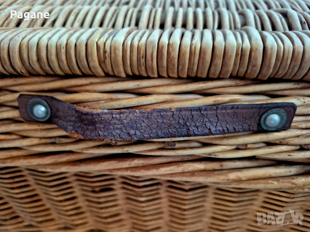 Автентичен голям плетен сандък - ретро стил, снимка 6 - Антикварни и старинни предмети - 53291998