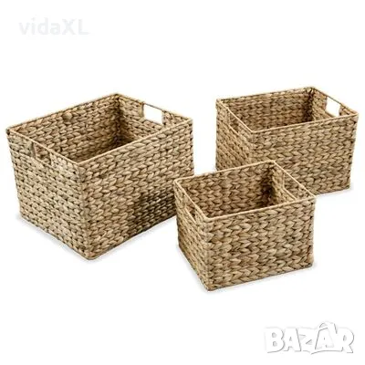 vidaXL Кошници за съхранение, 3 части, воден хиацинт(SKU:245490), снимка 2 - Други стоки за дома - 48660945