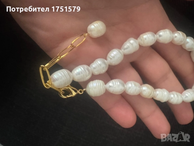 Нова гривна за крак с естествени перли, снимка 9 - Гривни - 52145474