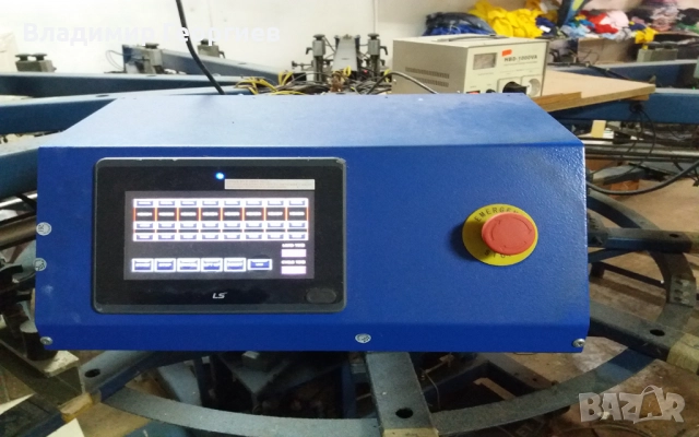 Напълно оборудвана линия за Ситопечат на тениски автоматичен карусел M& R 8 цвята 10 плота, снимка 3 - Други машини и части - 51699286