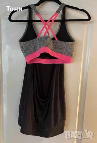 Спортен топ h&m active Black Tank Grey Pink Strap L , снимка 9 - Спортни екипи - 46186401