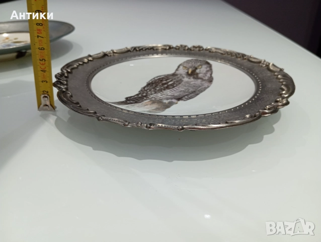 Порцеланова колекционерска чиния за стена с печати , снимка 8 - Чинии - 52563891