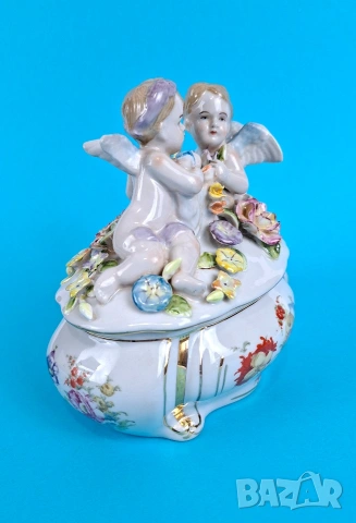Порцеланова кутия / бижутерка с ангели, снимка 5 - Декорация за дома - 53916473